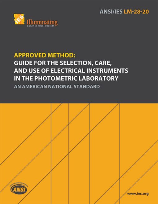 This document describes terms used to define instrument capabilities for electrical quantities, angular positioning, optical radiation detectors, airflow, and temperature. In addition, the reader is informed about cautions that needs to be observed when selecting, maintaining, and using measuring instruments in the photometric laboratory while maintaining appropriate levels of uncertainty.